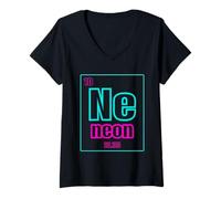 Femme « Aucun » élément de la Chimie Tableau périodique Professeur de Sciences T-Shirt avec Col en V