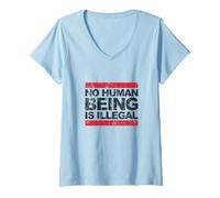 Femme Aucun être humain n'est illégal - L'original (édition vintage) T-Shirt avec Col en V