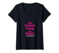 Femme Aucun être humain n'est illégal - L'original T-Shirt avec Col en V