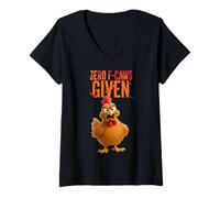 Femme Aucun F-CAWS n'a été donné - Funny Rooster T-Shirt avec Col en V