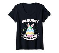 Femme Aucun Lapin ne Peut me Tromper T-Shirt avec Col en V