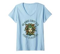 Femme aucun roi ne combat l'oligarchie Méduse, patriote féministe, femme, fille T-Shirt avec Col en V