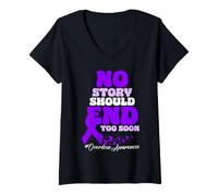 Femme Aucune Histoire ne devrait se Terminer trop tôt la Sensibilisation aux surdoses T-Shirt avec Col en V