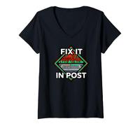 Femme Audio Engineer Fix It in Post Sound Mixer T-Shirt avec Col en V