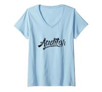 Femme Auditeur Audit Comptable Comptable Tenue de Livres T-Shirt avec Col en V