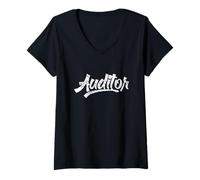 Femme Auditeur Audit Comptable Comptable Tenue de Livres T-Shirt avec Col en V