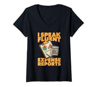 Femme Auditeur - Gestion Audit Finance Auditeur T-Shirt avec Col en V