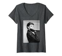 Femme Audrey Hepburn Roman Holiday Actrice T-Shirt avec Col en V