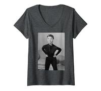 Femme Audrey Hepburn Roman Holiday Sabrina Actrice et icône de Mode T-Shirt avec Col en V