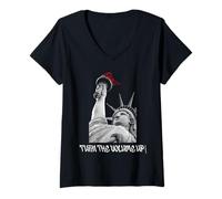 Femme Augmentez Le Volume Statue de la Liberté NYC Pride Design T-Shirt avec Col en V