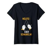 Femme Aujourd'hui Balancer Les œufs. T-Shirt avec Col en V