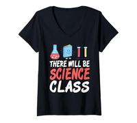Femme Aujourd'hui, il y Aura Cours de Sciences T-Shirt avec Col en V