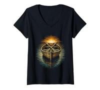 Femme Aumônier Pasteur T-Shirt avec Col en V