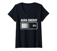 Femme Aura Energy 67 pour Cent Pleine Conscience Spiritualité T-Shirt avec Col en V