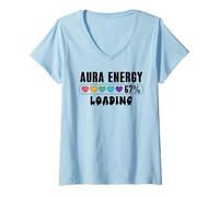 Femme Aura Level 67% Six Seven 6 7 Aura Energy at 67 Aura Loading T-Shirt avec Col en V