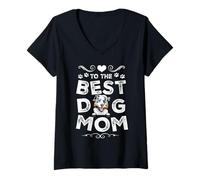 Femme Australian Shepherd Best Dog Mom Dogs Lovers Mothers Day T-Shirt avec Col en V