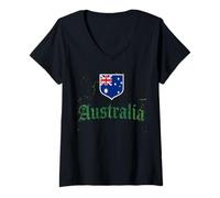 Femme Australie T-Shirt Aussi Australian Outback Down Under T-Shirt avec Col en V