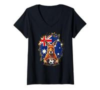 Femme Australie T-Shirt Aussi Australian Outback Down Under T-Shirt avec Col en V