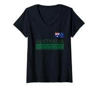 Femme Australie T-Shirt Aussi Australian Outback Down Under T-Shirt avec Col en V