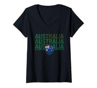 Femme Australie T-Shirt Aussi Australian Outback Down Under T-Shirt avec Col en V