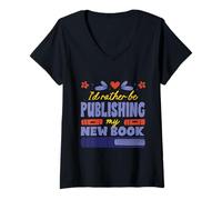 Femme Auteur publié T-Shirt avec Col en V