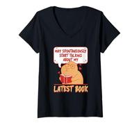 Femme Auteur publié Talking About my Latest Book T-Shirt avec Col en V