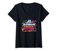 Femme Autobahn Ve Believe in Nothing : Un nihiliste rétro T-Shirt avec Col en V