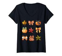 Femme Autumn Season Halloween T-Shirt avec Col en V