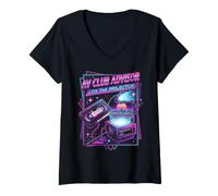 Femme AV Club Advisor I Fix The Projector Funny Back to School T-Shirt avec Col en V