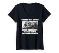Femme Avant qu'il ne Soit sculpté MT Rushmore Beauty Unpresident Meme T-Shirt avec Col en V