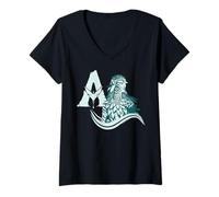 Femme Avatar: Fire and Ash Neytiri Avatar Distressed Logo T-Shirt avec Col en V