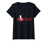 Femme Avatar: Fire and Ash Varang Silhouette Avatar Logo T-Shirt avec Col en V