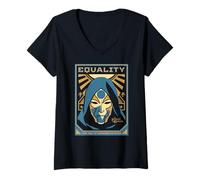 Femme Avatar: Legend of Korra Amon Equality Poster Anime T-Shirt avec Col en V