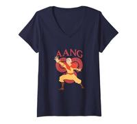 Femme Avatar: The Last Airbender Aang Airbending Pose T-Shirt avec Col en V