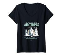 Femme Avatar The Last Airbender Air Nomads Eastern Temple Moon T-Shirt avec Col en V