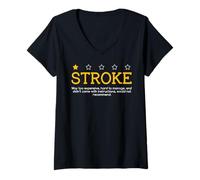 Femme AVC ne recommanderait pas une sensibilisation amusante aux accidents vasculaires cérébraux T-Shirt avec Col en V