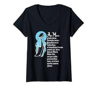 Femme Ave Schubert Maria Messe Latine Catholique Mère Marie T-Shirt avec Col en V