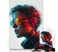 Femme avec Lunettes de Soleil, Portrait Abstrait, Puzzle de 1000 pièces pour Adultes, Cadeau pour stimuler l'esprit, détente et Divertissement, Cadenas sécurisé, idée Cadeau de Noël (50x75cm)