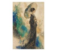 Femme avec Parasol par Turquoise Wave Puzzle 1000 Pièces en Bois