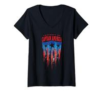 Femme Avengers Property Of Captain America T-Shirt avec Col en V