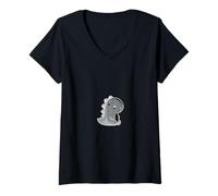 Femme Aventure avec des fossiles de Dinosaures T-Rex T-Shirt avec Col en V