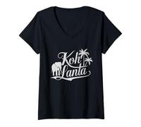 Femme Aventure culturelle thaïlandaise à Koh Lanta en Asie du Sud-Est T-Shirt avec Col en V