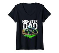 Femme Aventure Hors Route Monster Dad pour Les Papas aventureux T-Shirt avec Col en V