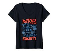 Femme Average Disc Golf Society Panier Amusant pour Fille golfeuse T-Shirt avec Col en V
