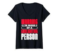 Femme Avertissement Gaslighting Personne Design T-Shirt avec Col en V