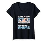 Femme Avertissement peut spontanément commencer à parler d'anime T-Shirt avec Col en V