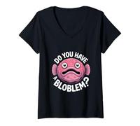 Femme Avez-vous un Bloblem Amoureux du poisson-blob T-Shirt avec Col en V