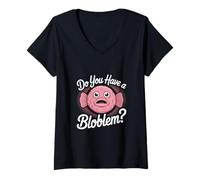 Femme Avez-vous un Bloblem Amoureux du poisson-blob T-Shirt avec Col en V