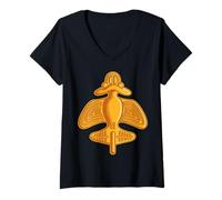 Femme Avion Quimbaya Ancient Astronauts T-Shirt avec Col en V
