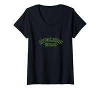 Femme Avocado Holic Slogan drôle d'avocat T-Shirt avec Col en V